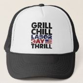 USA Amerika Grill Chill Arbeid Dag Thrill BBQ Part Trucker Pet (Voorkant)