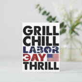 USA Amerika Grill Chill Arbeid Dag Thrill BBQ Part Uitnodiging Briefkaart (Staand voorkant)