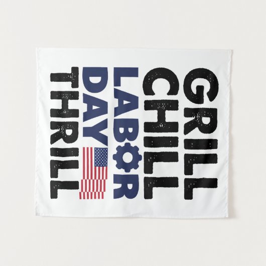 USA Amerika Grill Chill Arbeid Dag Thrill BBQ Part Wandkleed (Voorkant (horizontaal))
