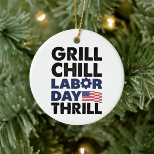 Usa Amerika Grill Koel Labor Day Thrill BBQ Feest Keramisch Ornament