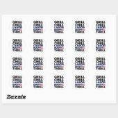 Usa Amerika Grill Koel Labor Day Thrill BBQ Feest Ronde Sticker (Vel)