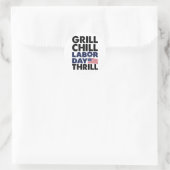 Usa Amerika Grill Koel Labor Day Thrill BBQ Feest Ronde Sticker (Tas)