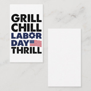 Usa Amerika Grill Koel Labor Day Thrill BBQ-feest Visitekaartje