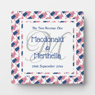 USA AMERIKA Huwelijks Aandenken Geschenk Aangepast Fotoplaat