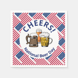 USA Amerikaanse Nationale Bierdag Papier Servet