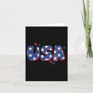 Usa Amerikaanse Vlag 4 Juli Mannen Vrouwen Kind Jo Kaart