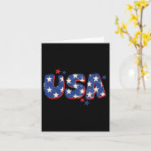 Usa Amerikaanse Vlag 4de Juli Mannen Vrouwen Kind  Kaart (Gele Bloem)