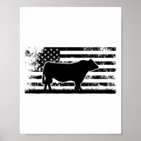 Usa Amerikaanse Vlag - Amerika Koe Zwart Angus Ran