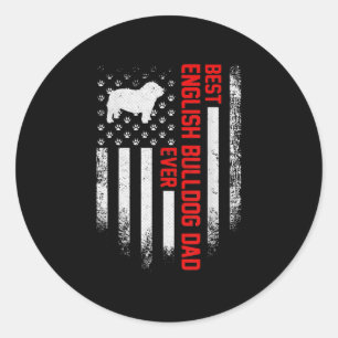 USA Amerikaanse vlag Beste Engelse Bulldog Ronde Sticker