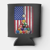 USA Amerikaanse vlag Biljart 8 Ball Pool Speler Blikjeskoeler (Voorkant)