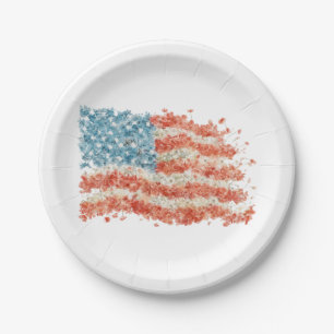 USA Amerikaanse Vlag Bloemstuk Papieren Bordje
