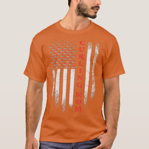 USA Amerikaanse vlag Curling Mom Curler T-shirt