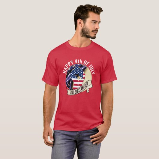 USA Amerikaanse Vlag Familie 4th VAN JULI T-shirt (Voorkant volledig)