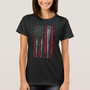 USA Amerikaanse vlag honkbal rood wit blauw 4e van T-shirt