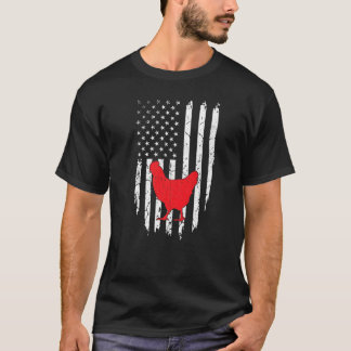 Usa Amerikaanse Vlag Kip 4 juli Boer Patr T-shirt
