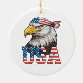 USA Amerikaanse Vlag Mannen Vrouwen Kinderen Ameri Keramisch Ornament (Achterkant)