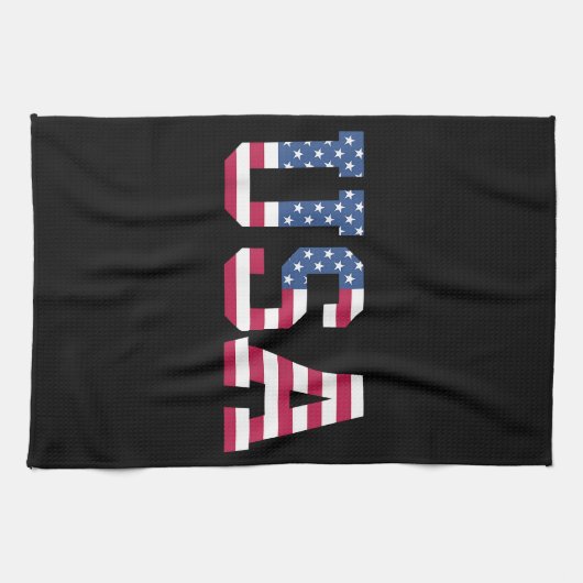 USA Amerikaanse Vlag Patriottisch Rood Wit Blauw S Theedoek (Horizontaal)