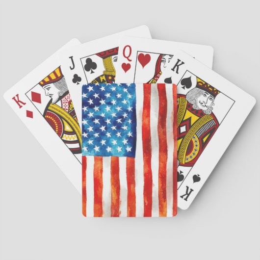 USA Amerikaanse Vlag Patriottische 4 juli Parade V Pokerkaarten (Achterkant)