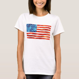 USA Amerikaanse Vlag Patriottische 4 juli Parade V T-shirt