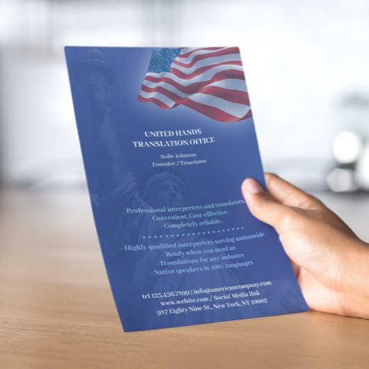 USA Amerikaanse Vlag Patriottische Flyer Sjabloon