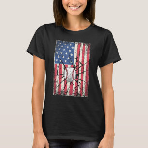 USA Amerikaanse vlag Patriottische Honkbal 4th van T-shirt