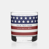 USA Amerikaanse vlag Patriottische Juli 4 Geperson Whisky Glas (Voorkant)