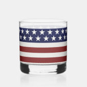 USA Amerikaanse vlag Patriottische Juli 4 Geperson Whisky Glas (Achterkant)