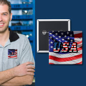 USA - Amerikaanse vlag Pin-Back Button