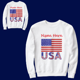 USA Amerikaanse Vlag Rood Gepersonaliseerde Heren Trui