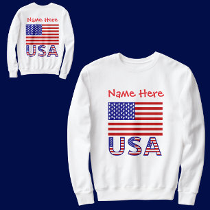 USA Amerikaanse Vlag Rood Gepersonaliseerde Heren  Trui