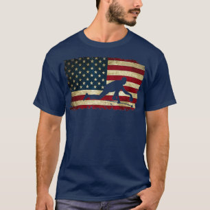 USA Amerikaanse vlag Rood Wit Blauw Curling Stone T-shirt