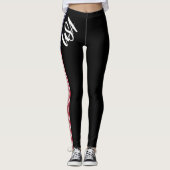 USA Amerikaanse vlag Sexy Design Zwarte Side Strip Leggings (Voorkant)