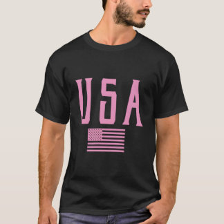 Usa Amerikaanse Vlag Tekst K Print T-shirt