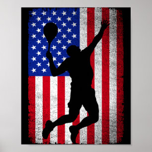 Usa amerikaanse vlag tennis voor mannen vrouwen poster