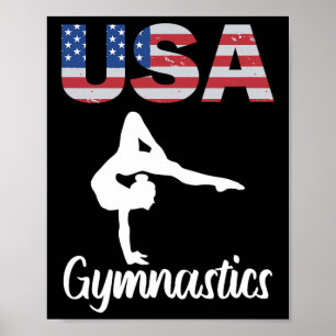 Usa Amerikaanse Vlag Turnen T-shirt Turnster 4 jul Poster
