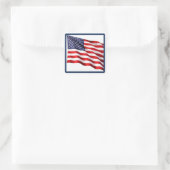 USA Amerikaanse Vlag Vierkante Sticker - Blauwe Ra (Tas)
