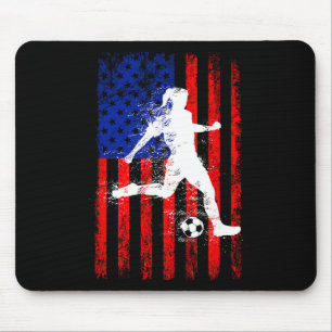 Usa Amerikaanse Vlag Voetbalshirt Voor Meisjes Vro Muismat