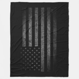 USA Amerikaanse vlag Zwart Grunge met naam Fleece Deken