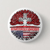 USA Amerikanisch Schweizer Schweiz Baum Wurzel Ronde Button 5,7 Cm (Voorkant)