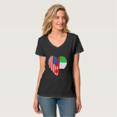 USA and Arab Emirates Flags Heart T-shirt (Voorkant volledig)