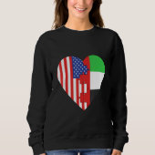 USA and Arab Emirates Flags Heart Trui (Voorkant)