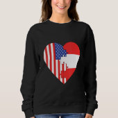 USA and Austria Flags Heart Trui (Voorkant)