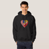 USA and Bhutan Flags Heart Hoodie (Voorkant volledig)