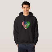 USA and Brazil Flags Heart Hoodie (Voorkant volledig)