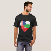 USA and Bulgaria Flags Heart T-shirt (Voorkant volledig)