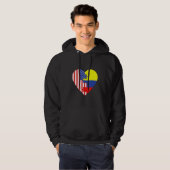 USA and Colombia Flags Heart Hoodie (Voorkant volledig)