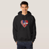 USA and Denmark Flags Heart Hoodie (Voorkant volledig)