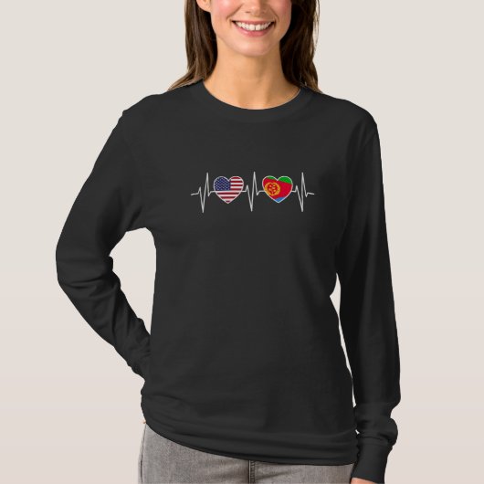 USA And Eritrea Eritrean Flag Flags Premium T-shirt (Voorkant)