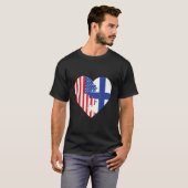 USA and Finland Flags Heart T-shirt (Voorkant volledig)