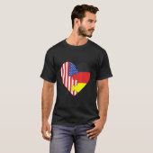 USA and Germany Flags Heart T-shirt (Voorkant volledig)